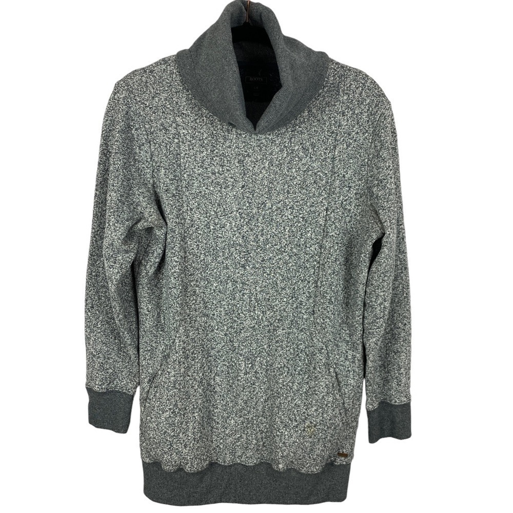 ✨3/$21✨ Roots Canada Salt & Pepper Cowl Neck Sweatshirt Tunic Gray Large